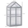 32" x 19" x 54" Garden Wood Cold Frame Greenhouse Flower Planter with Adjustable Shelves, Double Doors - 3 of 4