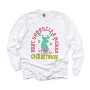 Simply Sage Market Women's Have Yourself A Merry Little Christmas Long Sleeve Garment Dyed Tee - 1 of 4