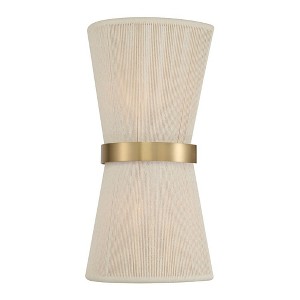 Capital Lighting Cecilia 2 - Light Wall Light in  Bleached Natural Rope/Patinaed Brass - 1 of 4