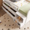 SeaCamel Space-Saving White Twin Loft Bed: Fun House Headboard, Built-In LED Lights & Storage Drawers - 2 of 4