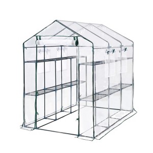 85"x56"x77" Heavy Duty Walk-in Greenhouse, 6 Shelves, UV-Resistant, Weatherproof Tent with Mesh Vents - Easy Assembly for Garden & Patio - 1 of 4