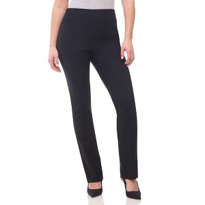 Rekkuna Women's Pull-On Straight Leg Dress Pants – Mid-Rise Office Slacks with Hidden Pocket and Flattering Fit - 1 of 4