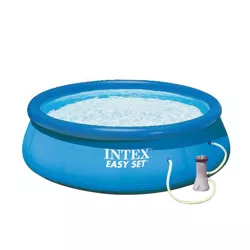 Intex 28131EH 12 Foot x 30 Inch Easy Set Above Ground Inflatable 4 Person Swimming Pool with 530 GPH Filter Pump for Children and Adults