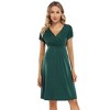 Clearlove 2025 Summer Maternity Nursing Dress Baby Shower Short Sleeves A-line Midi Pregnancy Dress - 2 of 4