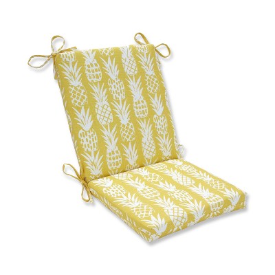 Pineapple Squared Corners Outdoor Chair Cushion Yellow - Pillow Perfect