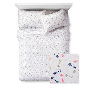 Arrows Sheet Set - Pillowfort , Size: TWIN, Blue Overalls