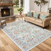 Coucheta Vintage Floral Area Rug, Boho Washable Non-Slip Carpet for Living Room, Stain-Resistant Soft Rug for Bedroom, Nursery & Farmhouse - 3 of 4