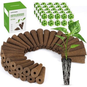 Ahopegarden 50pcs Hydroponic Pods Kit: Compatible with AeroGarden Herb Kits with 50 Grow Sponges; 50 Pods Lable, Highly Breathable - Indoor Garden Kit - 1 of 4