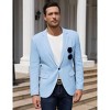 Men's Casual Sport Coat Lightweight Linen Blazer One Button Business Suit Jackets Stylish Daily Suits - 2 of 4