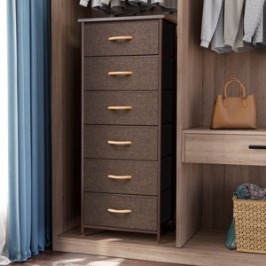 Crestlive Products Vertical Dresser for Bedroom Storage Tower with Sturdy Steel Frame Wood Top Easy Pull Fabric Bins - 1 of 4