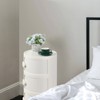 Haitral 3 Drawer Barrel Nightstand White - 3 of 4