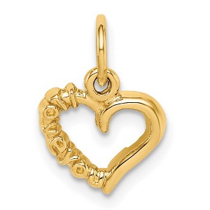 Black Bow Jewelry 14k Yellow Gold I Love You Heart Charm or Pendant, 10mm - 1 of 4