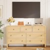 GustoWave Modern 6 Drawer Dresser for Bedroom, Dresser TV Stand with Large Drawers, Natural Texture, Curved Angle for Living Room - 3 of 4
