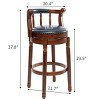 NicBex Seat Height 29.5 Inch Swivel Bar Stools,Modern Wooden Barstools Chair with Leather Cushion for Home Kitchen Counter,Brown+Blue - 3 of 4