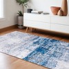 HomeRoots 6' X 9' Gray and Blue Abstract Printed Washable Non Skid Area Rug - 2 of 4