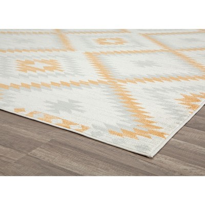 Golden Touch Round Synthetic Tribal Area Rug, 105"