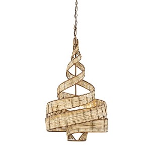 Varaluz Flow 18" Wide 3-Light Modern Twist Natural Rattan  Pendant - 1 of 1