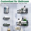 Aoibox 5-Piece Rustproof Stainless Steel Bathroom Organizer Set with Large Capacity, No Drilling Adhesive Shelves for Shower Storage & Home Decor - 2 of 4