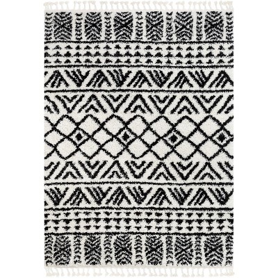 Well Woven Tessa Moroccan Shag Diamond Trellis Ivory Area Rug