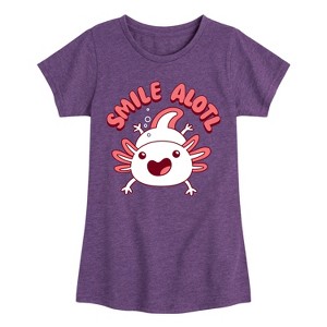 Girls' - Instant Message - Smile Alotl Fitted Short Sleeve Graphic T-Shirt - 1 of 4