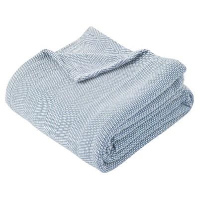 Chenille Herringbone Soft Textured Medium Weight Cotton Blanket by Blue Nile Mills