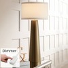 Possini Euro Design Karen Modern Table Lamp 36" Tall Dark Gold Glass with Table Top Dimmer Off White Fabric Drum Shade for Bedroom Living Room Bedside - 2 of 4
