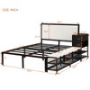 Full-Size Metal Platform Bed with Two-Level Storage Shelves and Wooden Storage Cabinet - 4 of 4