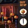 Joyfy 10 Pcs Pumpkin Pathway Lights Stakes, 5 Colors Halloween Decorations Yard Stake Path Maker Stakes for Outdoor Garden Patio Yard Pathway - 4 of 4