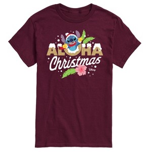 Men's - Lilo and Stitch - Aloha Christmas Short Sleeve Graphic T-Shirt - 1 of 4