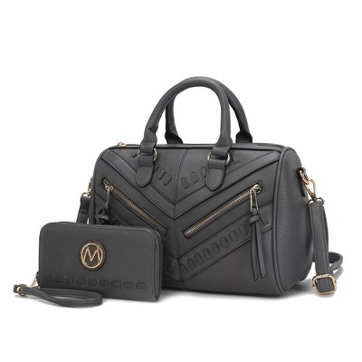 MKF Collection Lara Women’s Satchel Bag – Stylish and Spacious Handbag with Matching Wallet – by Mia K