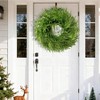 26 Inch Norfolk Pine Wreath Large Artificial Green Wreath for Front Door Walls Porches Farmhouse Holiday Decor Indoor Outdoor - 2 of 4