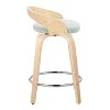 LumiSource Set of 2 24" Grotto Swivel Counter Height Barstools Natural/Green - 3 of 4