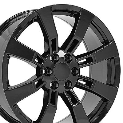 OE Wheels CA82 22 Inch Rim Fits Escalade Style 6x139.7 22x9 Gloss Black - Hollander 5409 (1)