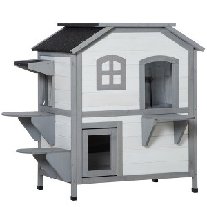 Gulches 36in H x 31in W x 22in D SkyLoft Cat House White 1 Pack Outdoor Wooden Catio Livestock Supplies Product type - 1 of 4