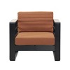 1 Piece Outdoor Metal Club Chair, Aluminum Patio Chair with Water-Resistant Cushions, Modern Open Backrest Club Chair for Balcony-Coolbibila - 3 of 4