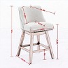 Height Swivel Bar Stools,Stool For Kitchen,Modern Wooden Fabric Bar Stools,High Footstool With Back At The Bar-Cuddlewood - 4 of 4