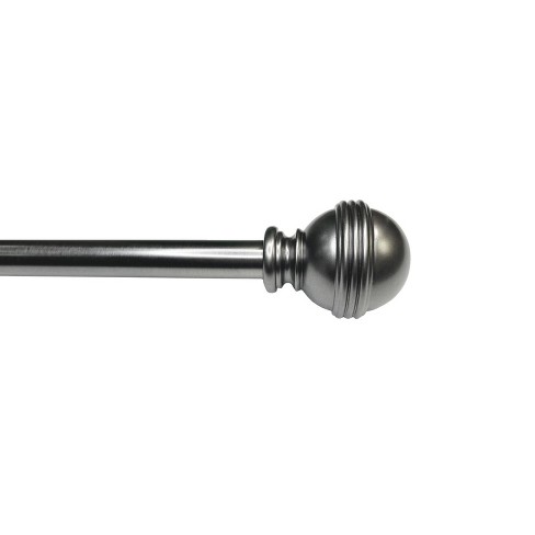 Versailles Scencillo Circa Steel Heavy Duty Curtain Rod Set for Windows Slate - image 1 of 4