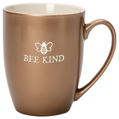 Elanze Designs Bee Kind Bronze 10 ounce New Bone China Coffee Cup Mug