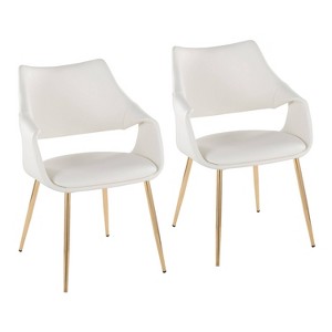 LumiSource Set of 2 Curvo High Back Upholstered PU Chair - 1 of 4