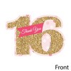 Big Dot of Happiness Sweet 16 - Shaped Thank You Cards - 16th Birthday Party Thank You Note Cards with Envelopes - Set of 12 - 3 of 4