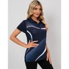 Womens Polo Shirts Short Sleeve Summer Printed Tops Lightweight Athletic Golf Tennis Shirts - 4 of 4