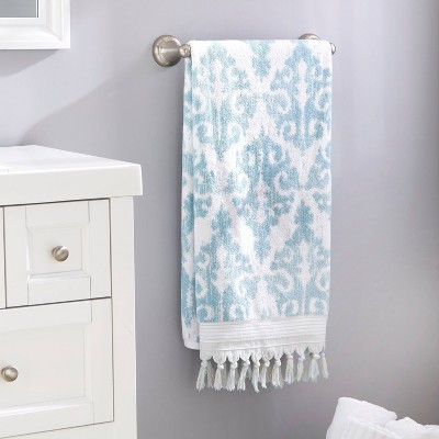 Aqua Turkish Cotton Hand Towel with Fringe