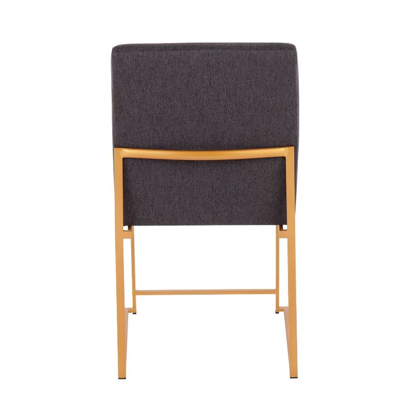 Set of 2 Highback Fuji Polyester/Steel Dining Chairs Gold/Charcoal - LumiSource, 6 of 11