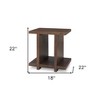 HomeRoots 22" Brown Solid Wood Sled End Table With Shelf - 3 of 4