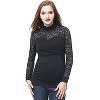 Pokkori Mock Neck Lace Panel Maternity Top - image 3 of 4