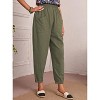Coolmee Womens Casual Tapered Pants Loose Fit Elastic Waist Ankle Cropped Trouser with Pockets - 3 of 4
