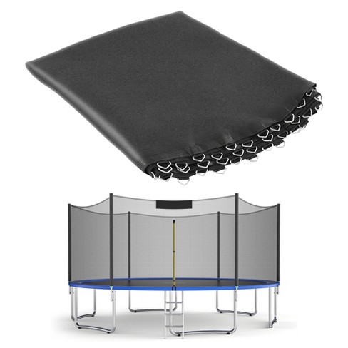 12.4 Feet Weatherproof Jumping Mat for 14 Feet Trampoline with 72 Rings 7  Inch Springs - Costway