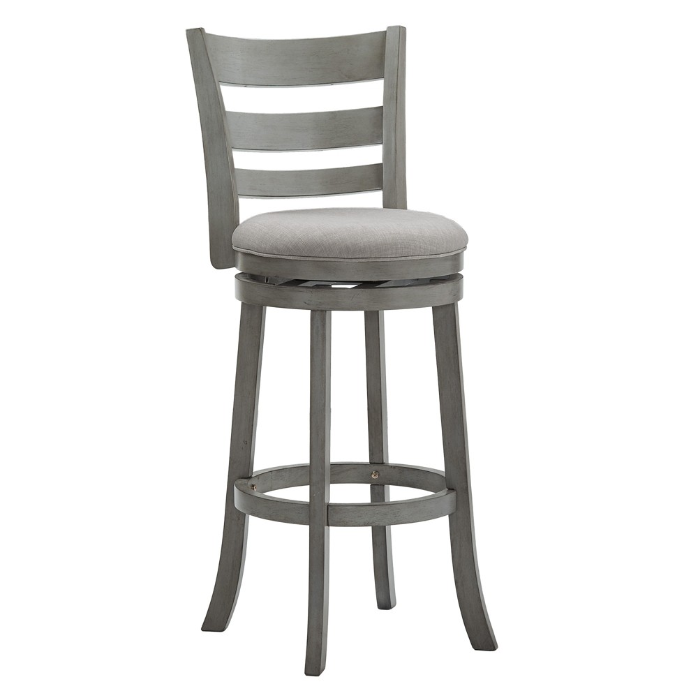 Inspire Q Hooper Barstool Antique Gray Finish/Gray Linen