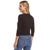 Women's Classic 3/4 Sleeve Open Front Cropped Cardigan Sweater Lightweight Knit Short Shrugs - 3 of 4