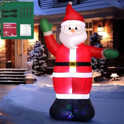 HOMDOX 3.9 × 1.97 × 6.2 FT Christmas Inflatable Santa Claus In/Outdoor Decorations Built-in colorful LED Light Blow Up Weatherproof for Xmas Party